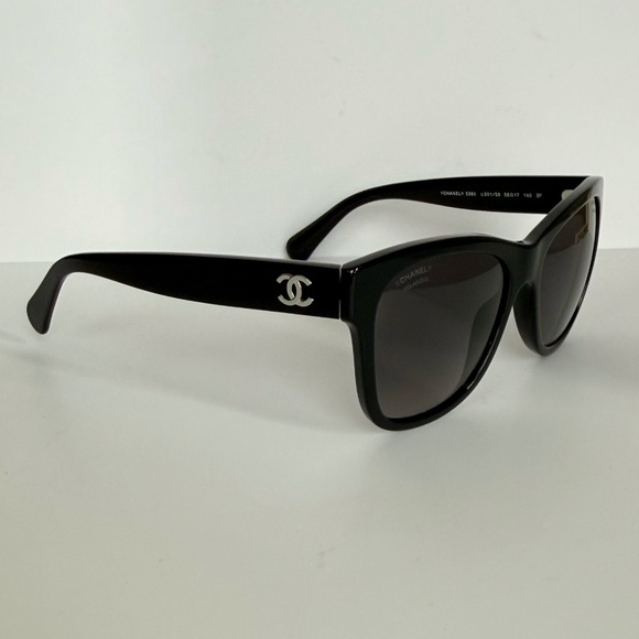 Chanel CC Polarized Black Authentic Luxury Brand Sunglasses - Picture 1 of 12